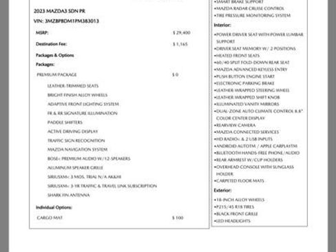 Used 2023 MAZDA MAZDA3 s image 1