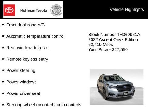 Used 2022 Subaru Ascent Onyx Edition AWD/4WD image 15