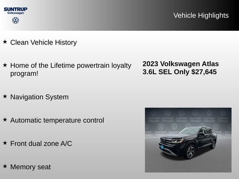 Used 2023 Volkswagen Atlas SEL AWD/4WD image 8