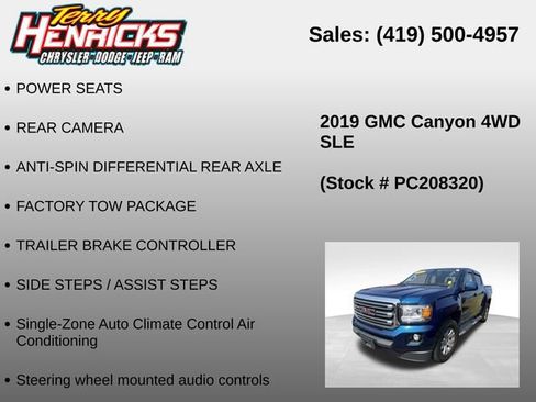 Used 2019 GMC Canyon SLE w/ SLE Convenience Package AWD/4WD image 12
