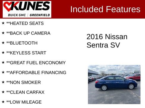 Used 2016 Nissan Sentra SV w/ All Weather Package image 2