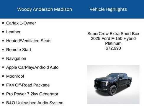 Used 2025 Ford F150 Platinum w/ Equipment Group 702A High AWD/4WD image 2