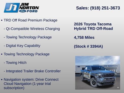 Used 2026 Toyota Tacoma TRD Off-Road w/ TRD Off Road Premium Package AWD/4WD image 29