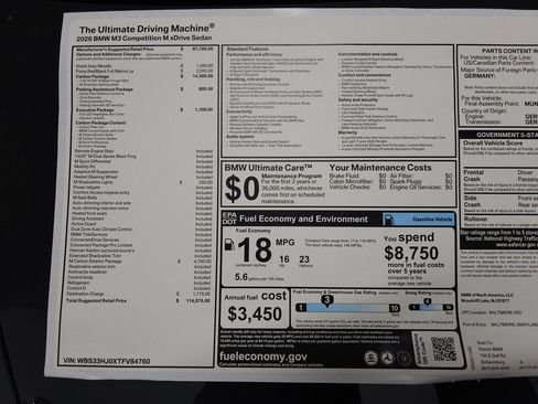 New 2026 BMW M3 Competition w/ Carbon Package image 37