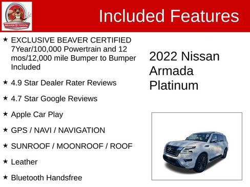 Used 2022 Nissan Armada Platinum w/ Captain's Chairs Package image 4