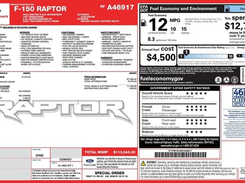Used 2024 Ford F150 Raptor w/ Equipment Group 803A Raptor R AWD/4WD image 27