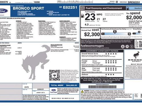 Used 2025 Ford Bronco Sport Badlands w/ Sasquatch Badlands Package AWD/4WD image 10