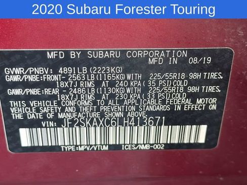 Used 2020 Subaru Forester Touring AWD/4WD image 12