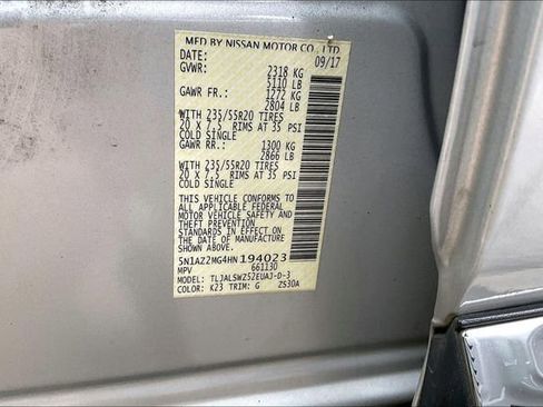 Used 2017 Nissan Murano Platinum w/ Platinum Technology Package image 14