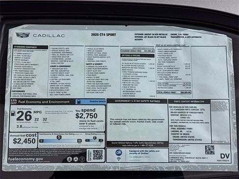 New 2025 Cadillac CT4 Sport image 20