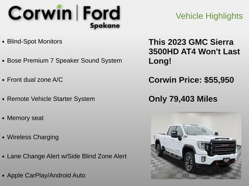 Used 2023 GMC Sierra 3500 AT4 w/ AT4 Preferred Package AWD/4WD image 6