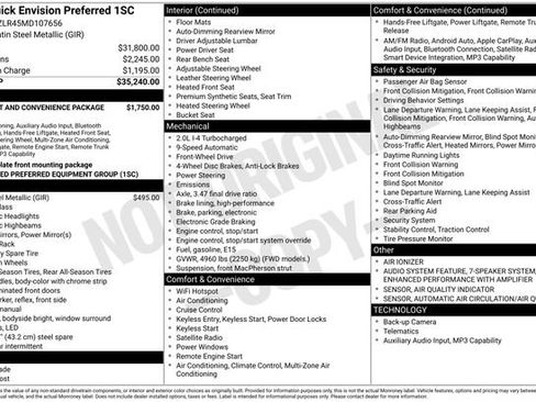 Used 2021 Buick Envision Preferred image 31