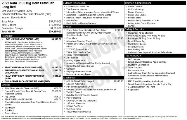 Used 2022 RAM 3500 Big Horn w/ Level C Equiment Group AWD/4WD image 36