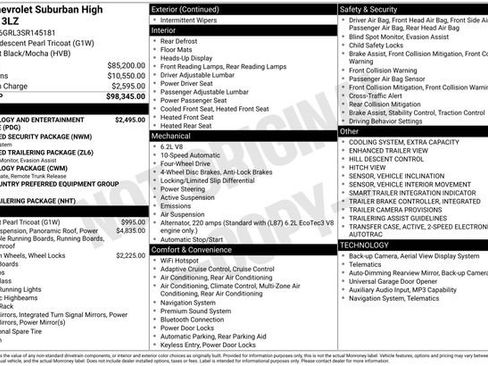 Used 2025 Chevrolet Suburban High Country AWD/4WD image 47