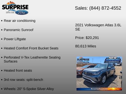 Used 2021 Volkswagen Atlas SE w/ Panoramic Sunroof Package AWD/4WD image 12