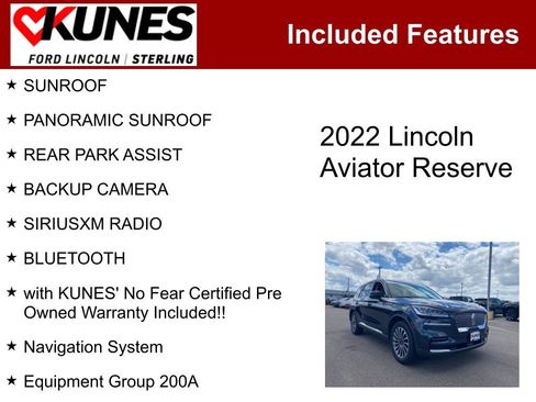 Used 2022 Lincoln Aviator Reserve w/ Elements Package Plus image 3
