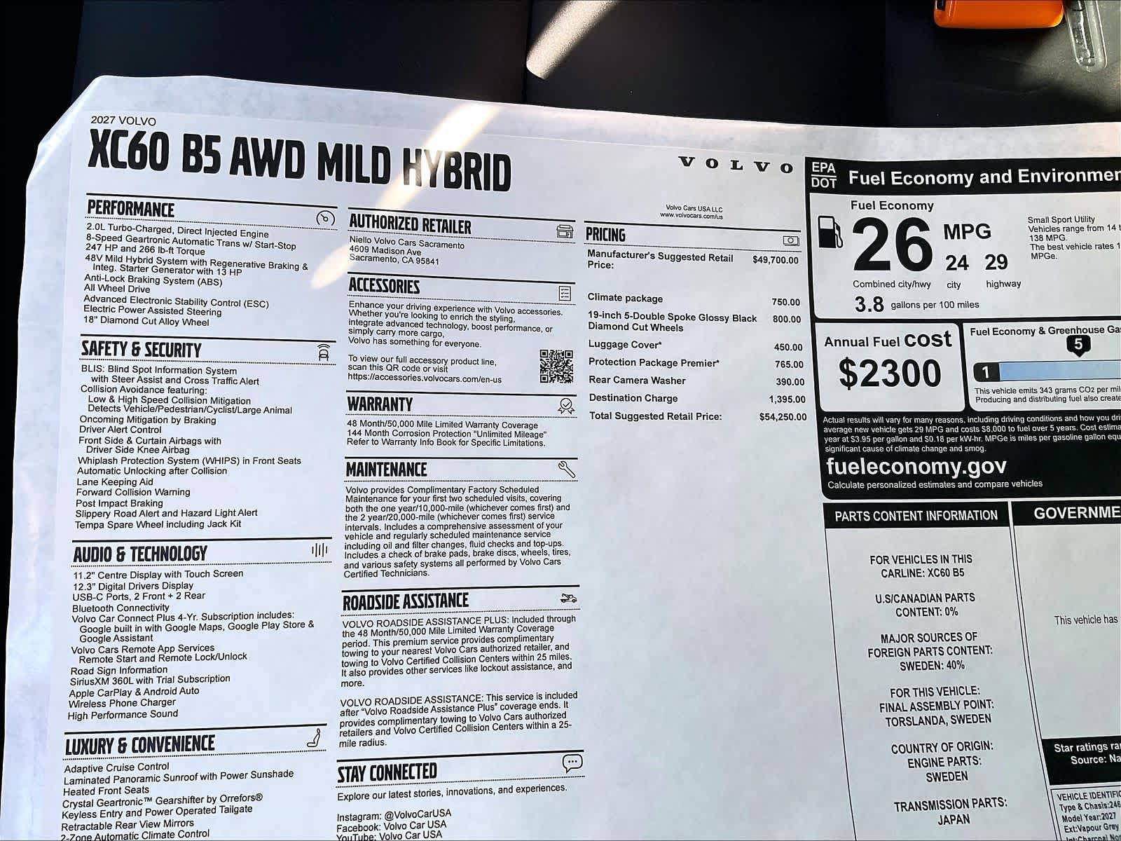 New 2027 Volvo XC60 B5 Core AWD/4WD image 35