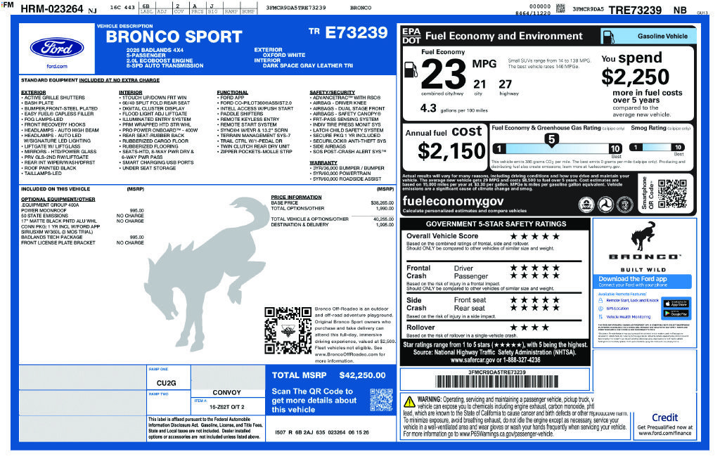 New 2026 Ford Bronco Sport Badlands w/ Badlands Tech Package AWD/4WD image 41