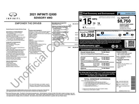 Used 2021 INFINITI QX80 Sensory w/ All-Season Package image 52