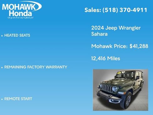 Used 2024 Jeep Wrangler Unlimited Sahara AWD/4WD image 14