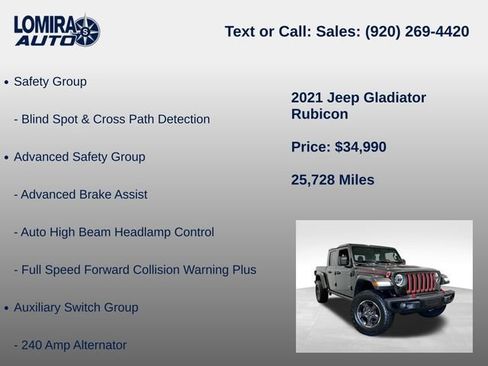 Used 2021 Jeep Gladiator Rubicon w/ Dual Top Group AWD/4WD image 33