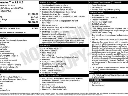 Used 2019 Chevrolet Trax LS w/ LPO, Protection Package FWD image 23