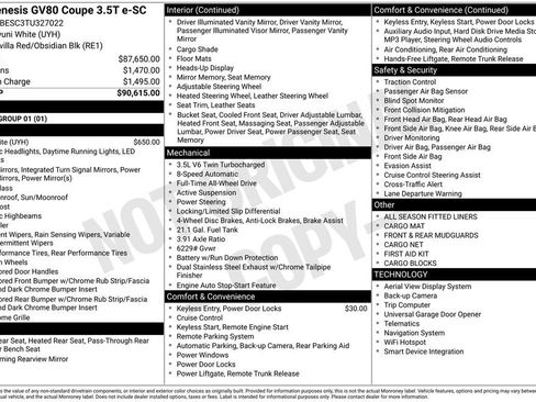 New 2026 Genesis GV80 3.5T e-SC image 9