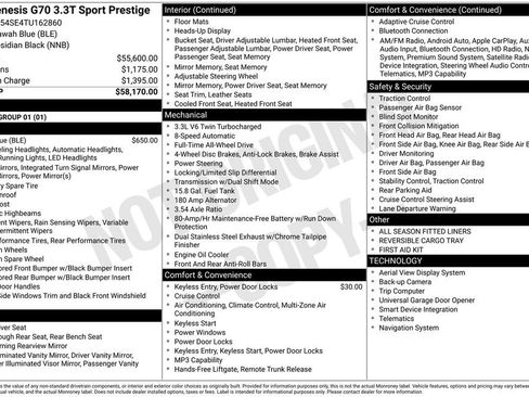 New 2026 Genesis G70 3.3T Sport Prestige AWD/4WD image 3
