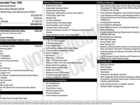 Certified 2025 Chevrolet Trax RS w/ Driver Confidence Package FWD image 6