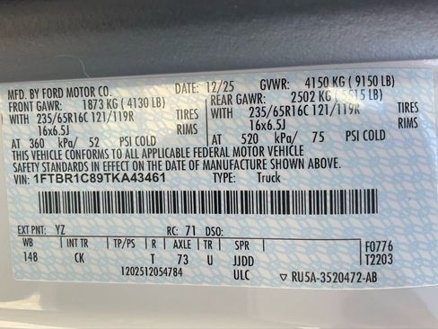 New 2026 Ford Transit 250 148 Medium Roof w/ Load Area Protection Package image 62