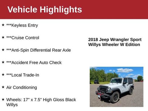 Used 2018 Jeep Wrangler Sport AWD/4WD image 4