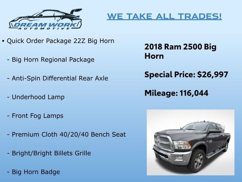 Used 2018 RAM 2500 Big Horn image 2