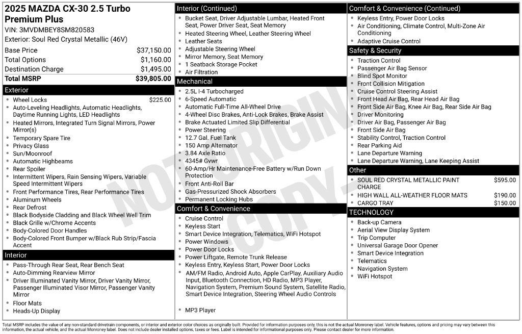 Certified 2025 MAZDA CX-30 2.5 Turbo w/ Premium Plus Pkg AWD/4WD image 7