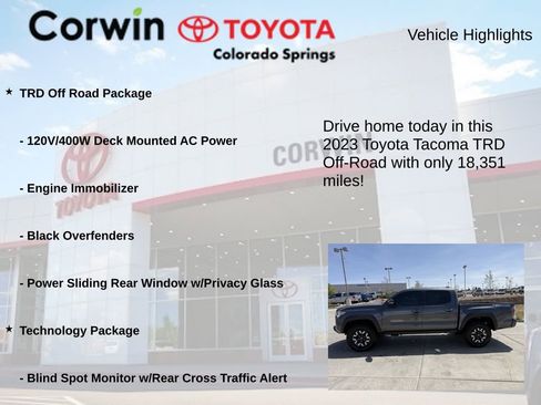 Used 2023 Toyota Tacoma TRD Off-Road w/ Technology Package image 7