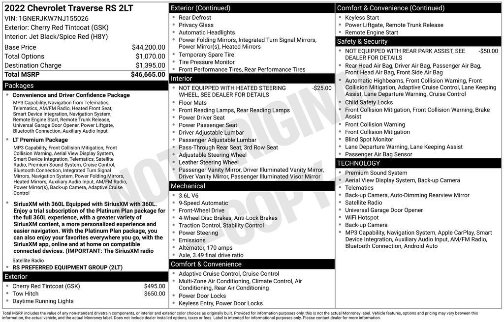 Used 2022 Chevrolet Traverse RS FWD image 10