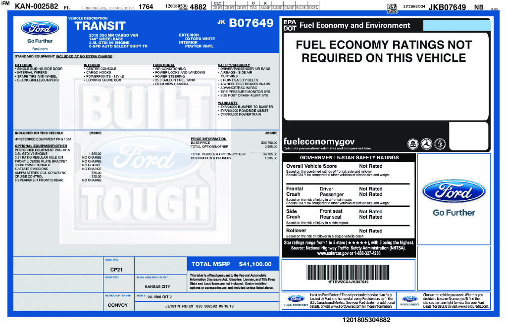 Used 2018 Ford Transit 350 148 Medium Roof RWD image 2