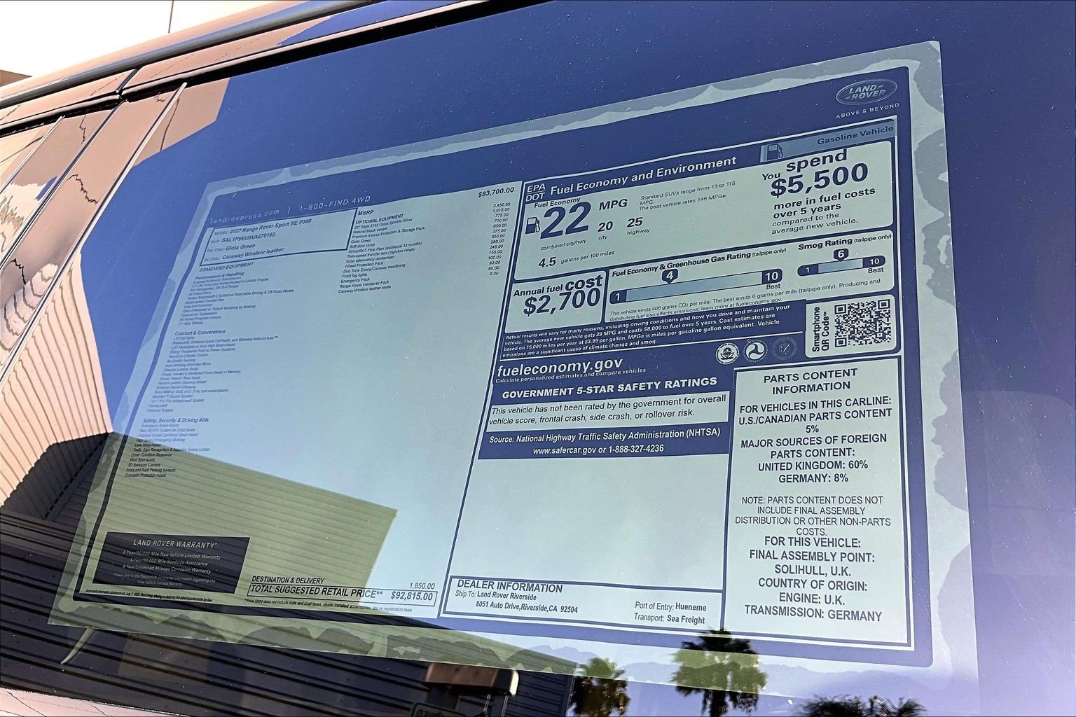 New 2027 Land Rover Range Rover Sport SE AWD/4WD image 14