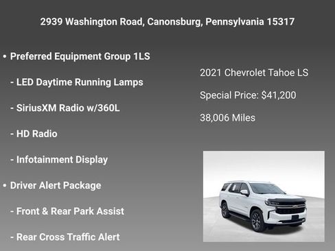 Used 2021 Chevrolet Tahoe LS w/ Driver Alert Package AWD/4WD image 10