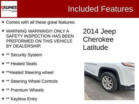 Used 2014 Jeep Cherokee Latitude w/ Cold Weather Group image 2