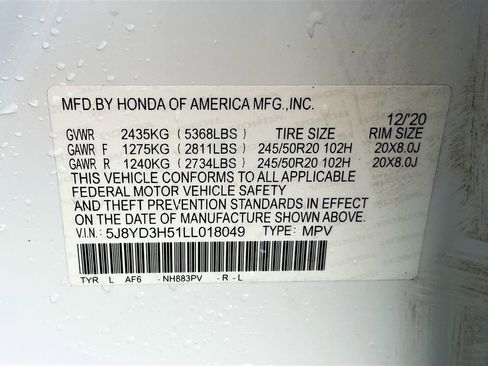 Used 2020 Acura MDX FWD w/ Technology Package image 36