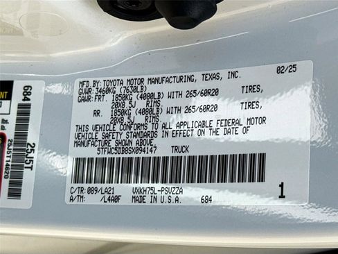 New 2025 Toyota Tundra Platinum image 34