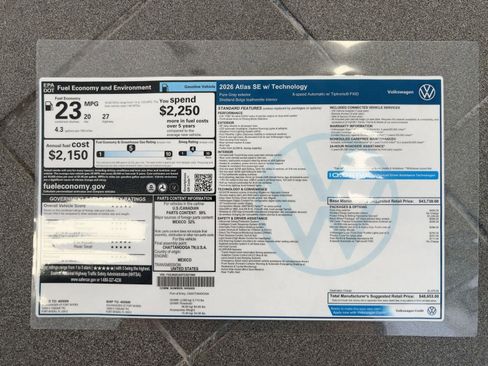 New 2026 Volkswagen Atlas SE image 38