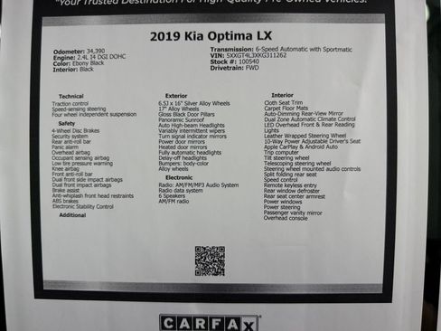 Used 2019 Kia Optima LX w/ LX Premium Package FWD image 48