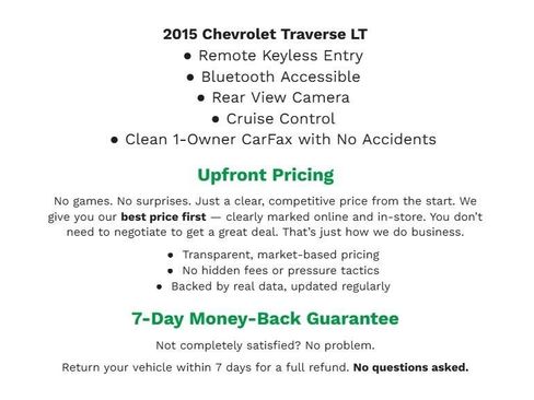 Used 2015 Chevrolet Traverse LT w/ Style and Technology Package image 1