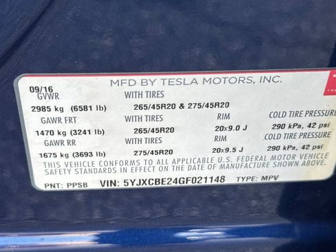 Used 2016 Tesla Model X 90D AWD/4WD image 29
