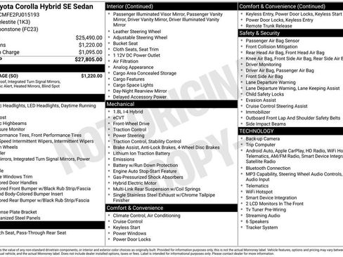 Used 2023 Toyota Corolla SE w/ SE Package FWD image 10