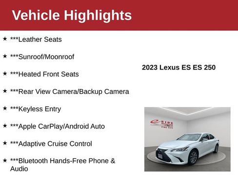 Used 2023 Lexus ES 250 w/ Premium Package AWD/4WD image 4