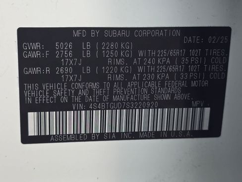 Certified 2025 Subaru Outback Wilderness AWD/4WD image 31