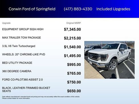 Used 2022 Ford F150 Lariat w/ Equipment Group 502A High image 6