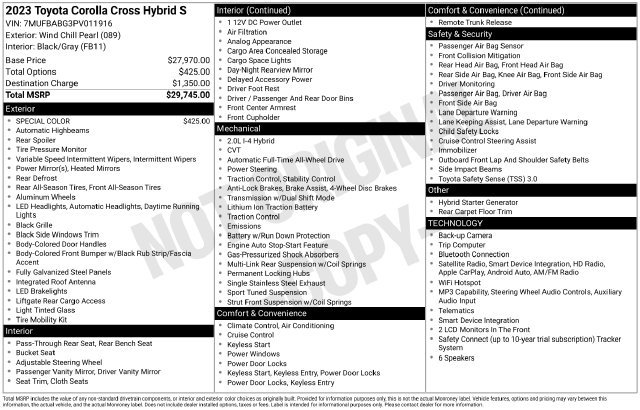 Used 2023 Toyota Corolla Cross AWD Hybrid image 35